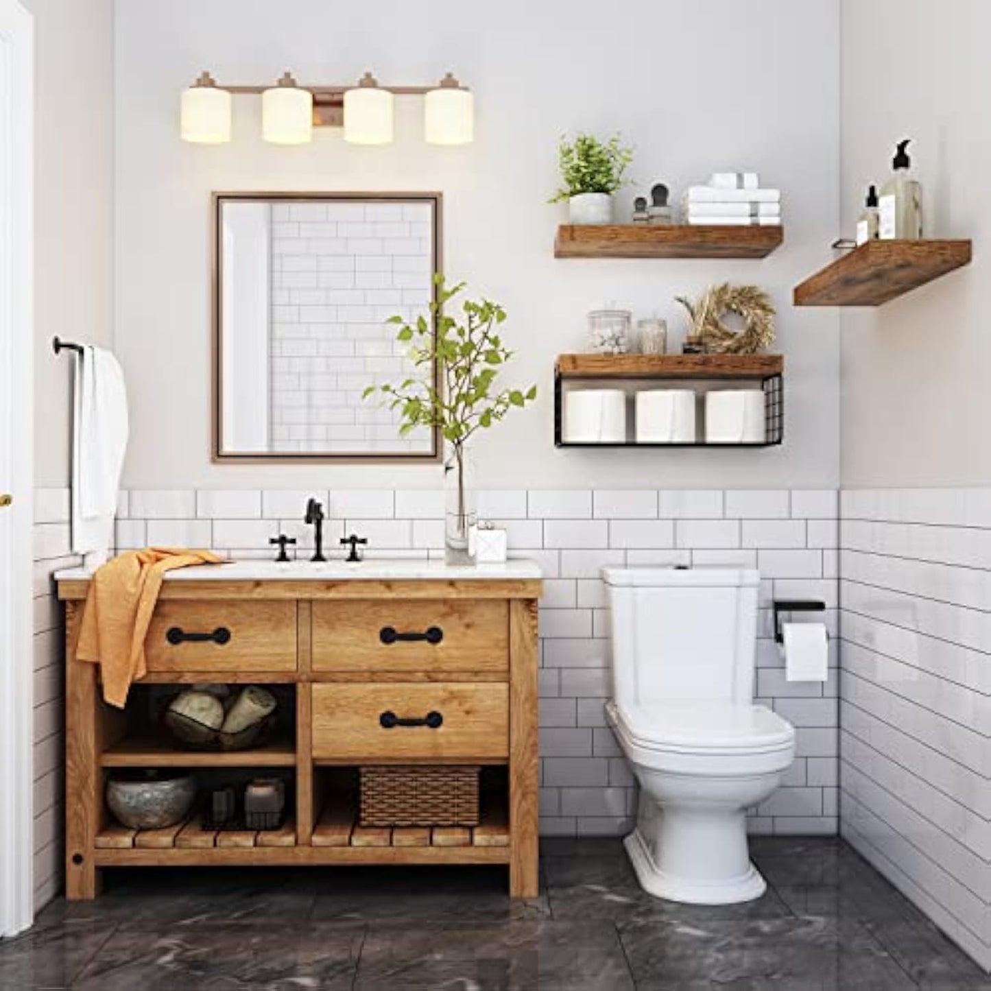 QEEIG Bathroom Toilet Above Shelf - Wall Mounted Storage Rack
