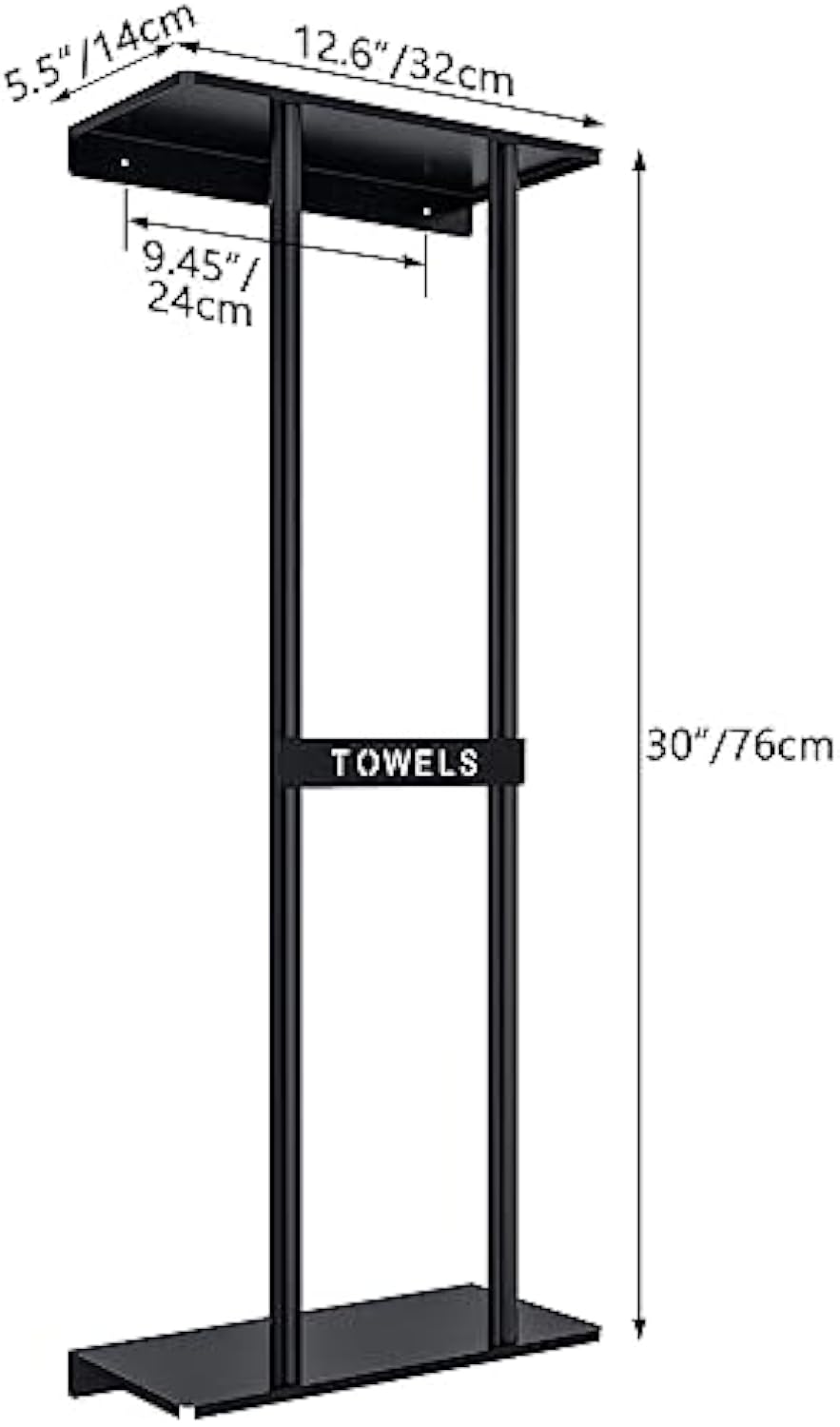 Bathroom Towel Organizer, 30 Inch Bathroom Wall Mounted Towel Rack with Shelves