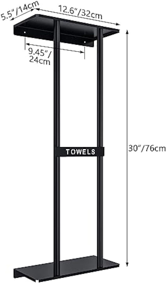 Bathroom Towel Organizer, 30 Inch Bathroom Wall Mounted Towel Rack with Shelves